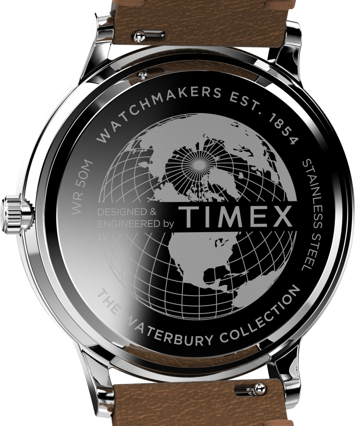 Timex Waterbury - Reloj de 40 mm para hombre, correa de cuero marrón, esfera color crema, caja de acero inoxidable TW2W50600