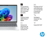 HP OmniBook 7 Aero – Ordenador portátil Ultraligero de 13.3" 2K (AMD Ryzen AI 7 350, 32GB RAM, 1TB SSD, AMD Radeon 860M, Windows 11) Gris – Teclado QWERTY Español