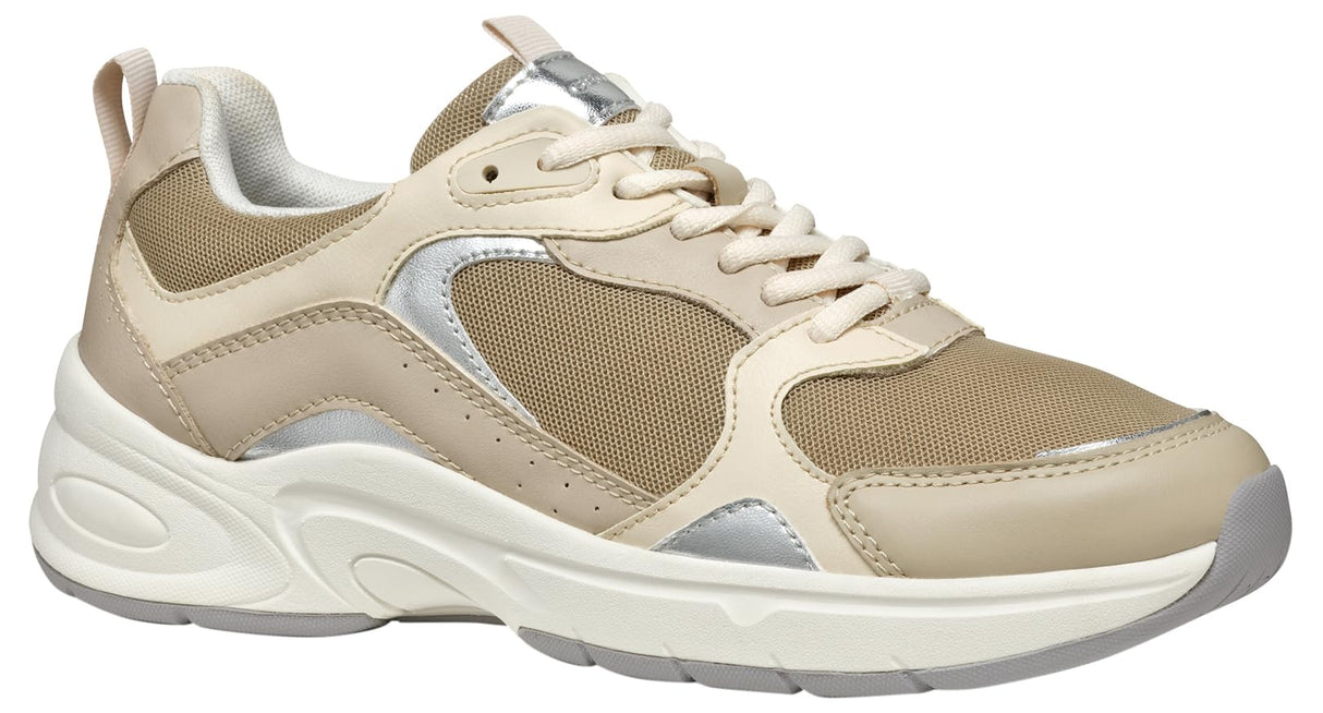 Geox D ZARVIA A, Zapatillas Mujer, Lt Taupe/Papyrus, 37 EU
