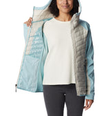 Columbia Powder Lite-Chaqueta híbrida con Capucha Acolchada, Mujer, Piedra Oscura, Aqua Haze, M