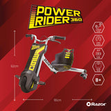 Razor Powerrider 360 Vehículo Eléctrico, Niños, Amarillo, Talla Única