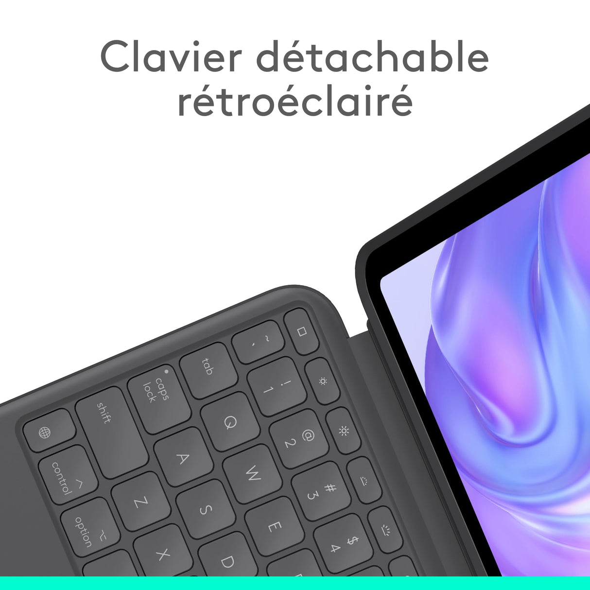 Logitech Combo Touch Funda con Teclado para iPad Pro de 11 Pulgadas (M4)(2024) - Teclado retroiluminado Desmontable con Soporte, Escritura cómoda, Modo Multiuso -QWERTZ