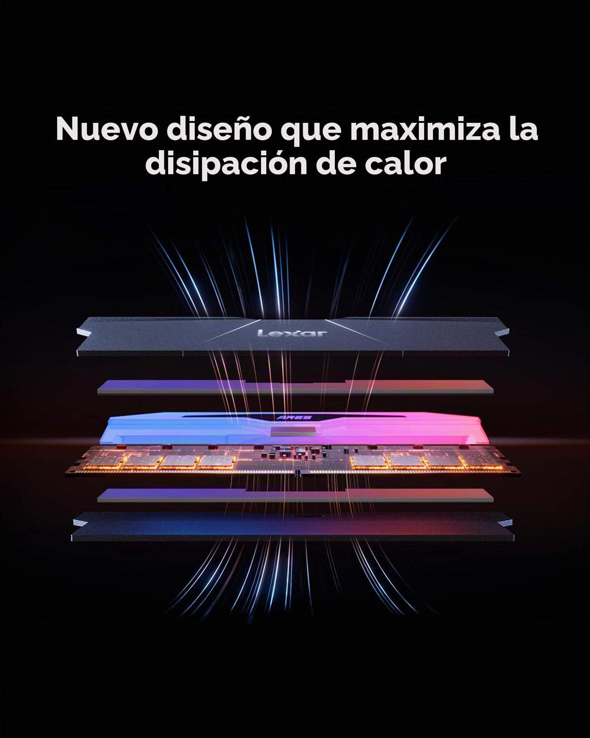 Lexar RGB DDR5 RAM 32GB Kit (2x16GB) 6000MHz CL28, PC Memoria 288-Pin UDIMM/Gaming Memoria computadora para Intel XMP 3.0/DRAM con tecnología SK hynix/CL28-36-36-68/1.4V