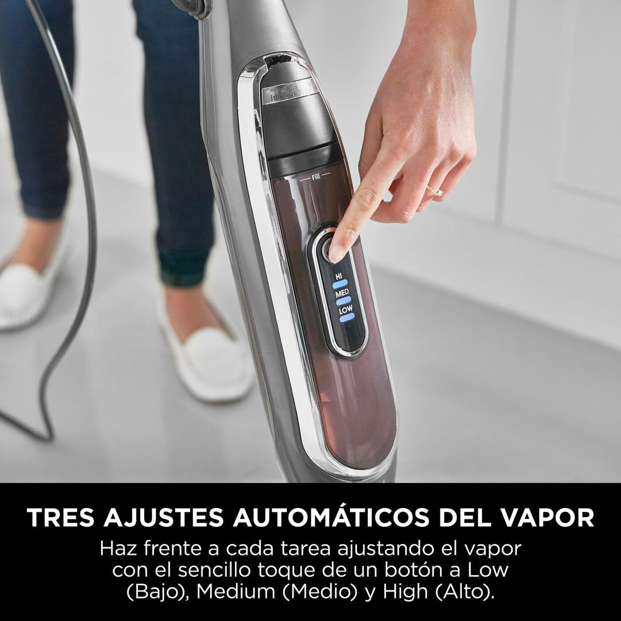 Shark Mopa de vapor automática [S6003EU] Klik N’ Flip, Steam Blast, Dirt Grip, 3 Controles inteligentes de vapor directo, Burdeos/ Gris Acero