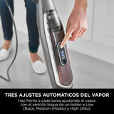Shark Mopa de vapor automática [S6003EU] Klik N’ Flip, Steam Blast, Dirt Grip, 3 Controles inteligentes de vapor directo, Burdeos/ Gris Acero