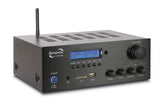 Dynavox VT-80 MK Amplificador estéreo Compacto, 4 terminales de Altavoz atornillables, Control Remoto para entradas Digitales (USB, Tarjeta SD), Antena BT integrada y Radio FM, Negro