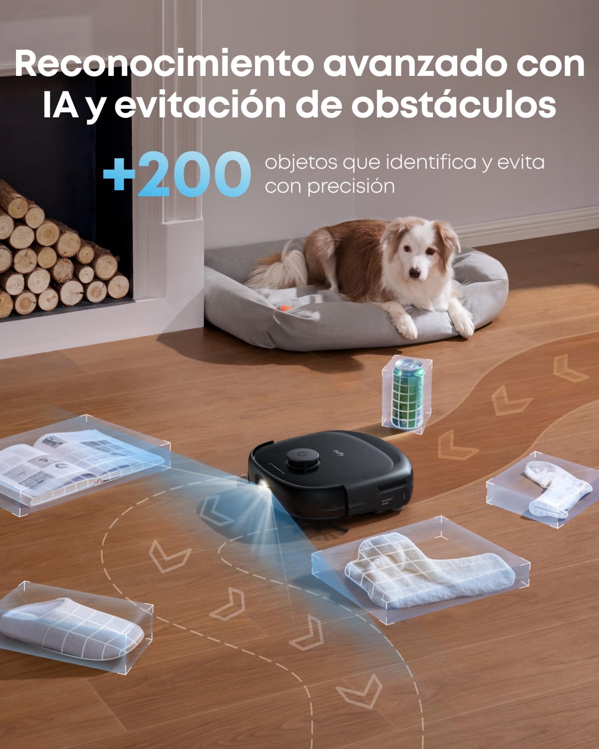 eufy Robot Aspirador Omni E28, Aspirador quitamanchas portátil, Sistema HydroJet, succión Turbo de 20.000 Pa, cepillos desenredantes DuoSpiral, Brazo CornerRover, estación Todo en uno.