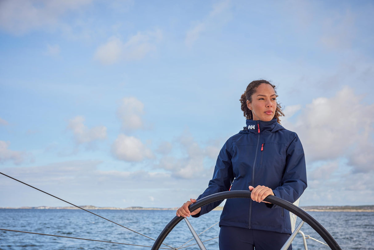 Helly Hansen W Crew Hooded Jacket Chaqueta, Azul marino, XS Mujer