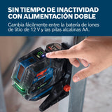 Láser combinado GCL 12V-50-22 CG de Bosch Professional (alcance de hasta 50 m con receptor, doble fuente de alimentación, soporte RM 20, adaptador de batería, 4 x 1,5 V LR6 (AA), funda, BT 150)