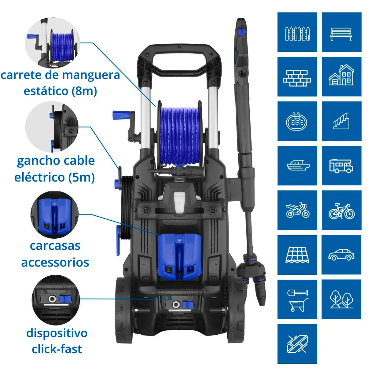 AR Blue Clean Hidrolimpiadora de Alta Presión con 2 Motopompas y Power Brush e-4 TWINFLOW D (2500 W, 150 bar, 810 l/h)