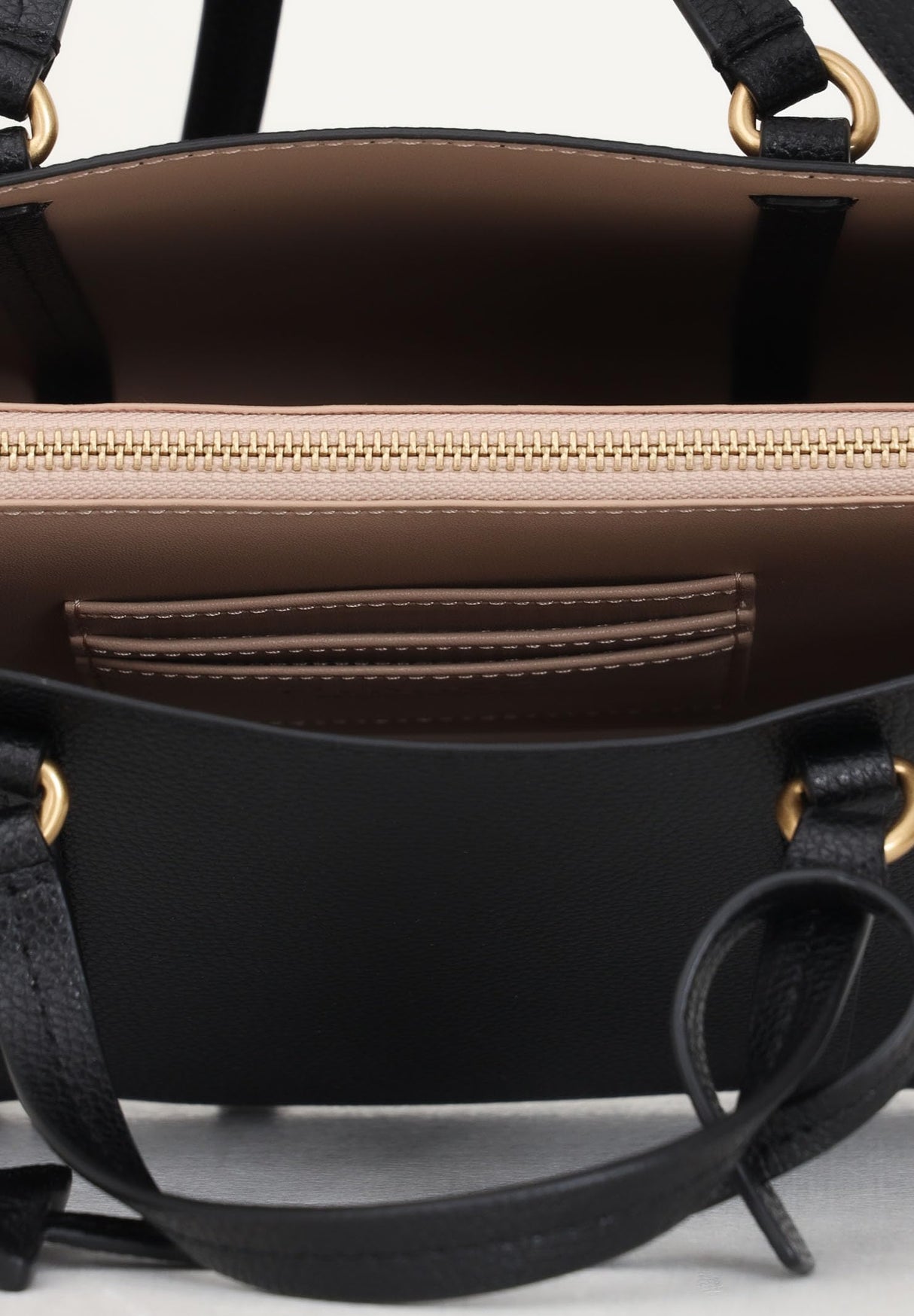 Pinko Carrie Shopper Classic Bottalata Cuero, Bolsa para Mujer, Z99q_Negro-Dorado Antiguo, Talla única