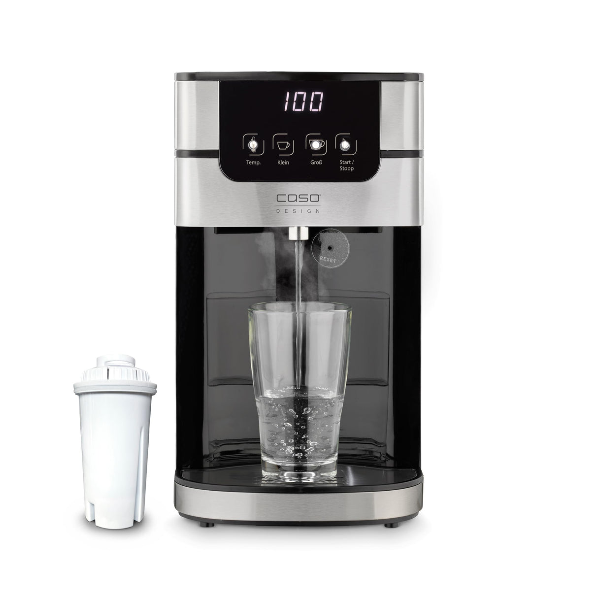 CASO PerfectCup 1000 Pro - Turbo Dispensador de agua caliente en pocos segundos, 2600 W, depósito de agua extraíble de 4 litros, ajustable de 70 a 100 °C, ideal para cocinas de oficina y buffets