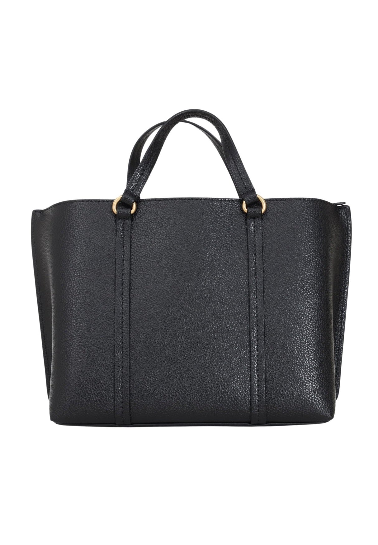 Pinko Carrie Shopper Classic Bottalata Cuero, Bolsa para Mujer, Z99q_Negro-Dorado Antiguo, Talla única