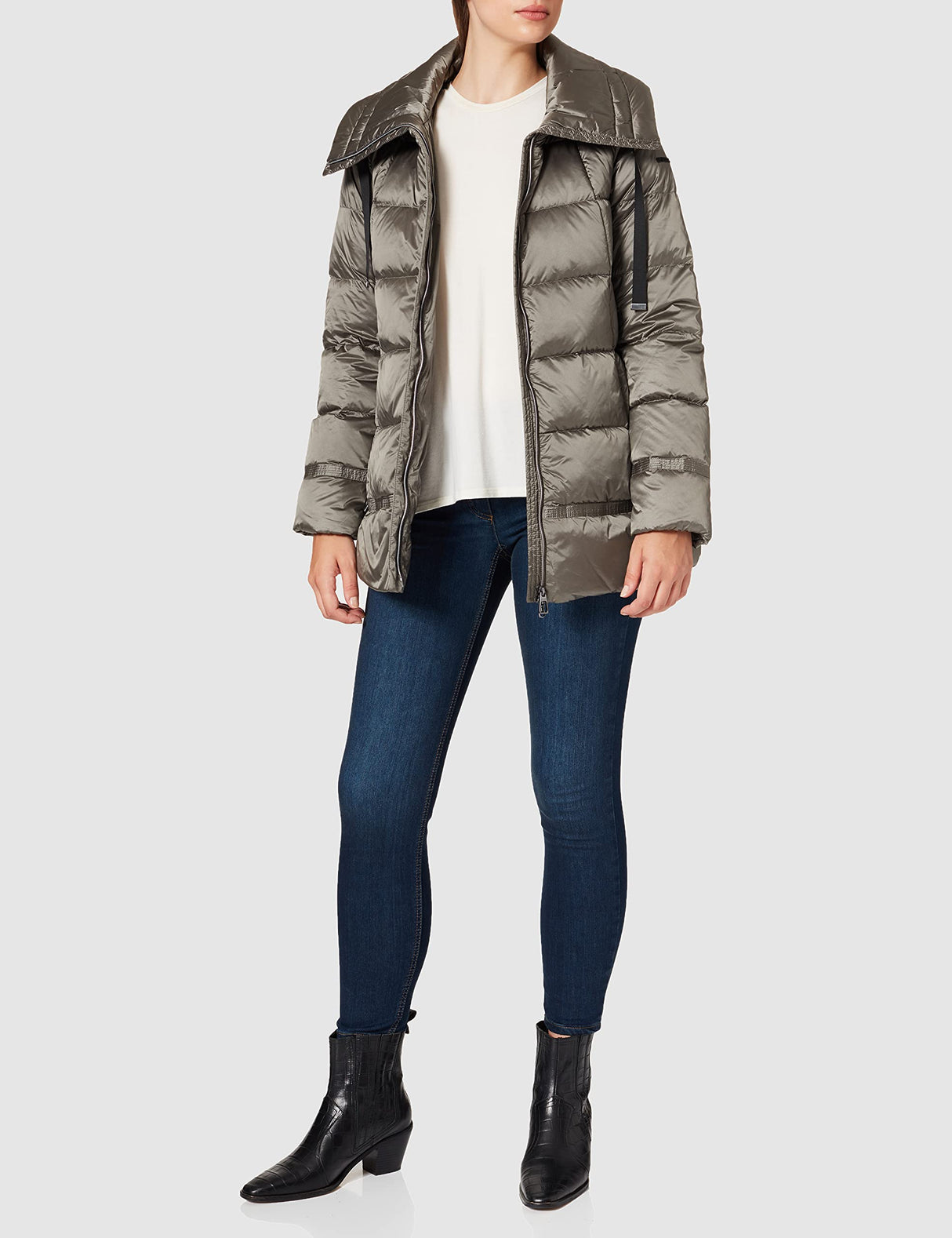 Geox W ADRYA Mujer Chaqueta de plumón, Gris (Dark Cloudy Grey), 46