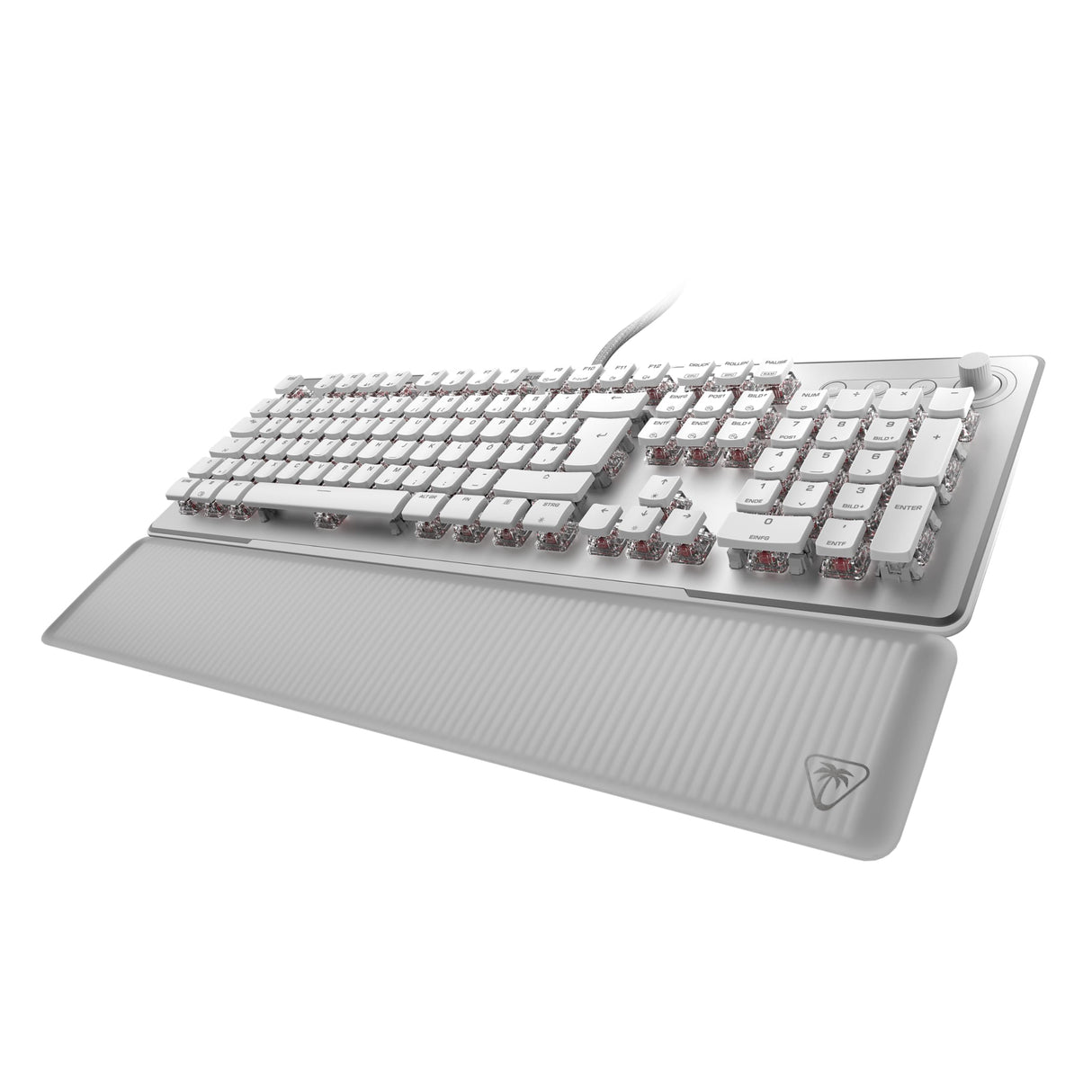 Turtle Beach Vulcan II MAX - Teclado mecánico óptico para PC - Iluminación RGB Personalizable - Reposamuñecas - Interruptor Lineal Titan II - Placa de Aluminio - Blanco