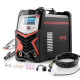 VEVOR Soldador TIG, Máquina de Soldadura Aluminio 6 en 1 de 200 A, Pantalla LED, Eléctrico Máquina de Soldadura TIG con Control Sinérgico IGBT, Ideal para Uso al Aire Libre, 430 x 210 x 360 mm
