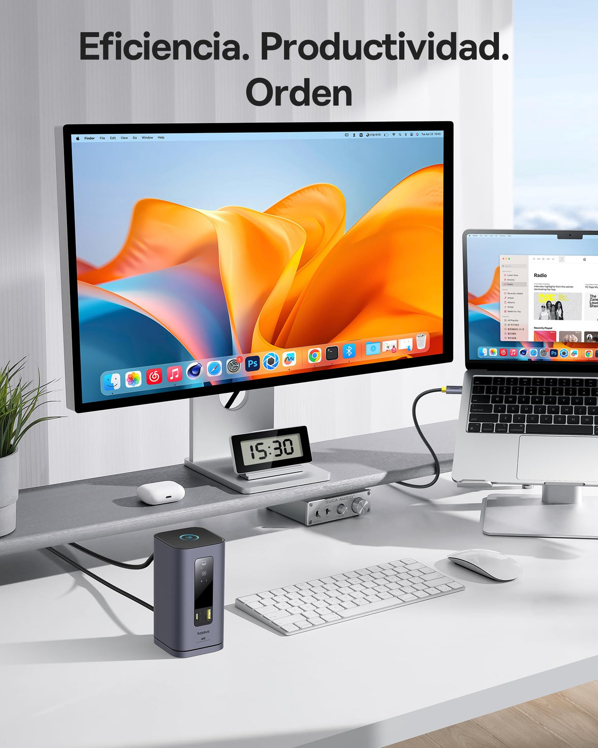 Baseus Spacemate Displaylink Docking Station USB C, 11 en 1, 3 Monitor 4K, 10Gbps USB-C/A, PD 100W, Ethernet, Audio, para M1/M2/M3/Win y MacOS