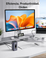 Baseus Spacemate Displaylink Docking Station USB C, 11 en 1, 3 Monitor 4K, 10Gbps USB-C/A, PD 100W, Ethernet, Audio, para M1/M2/M3/Win y MacOS