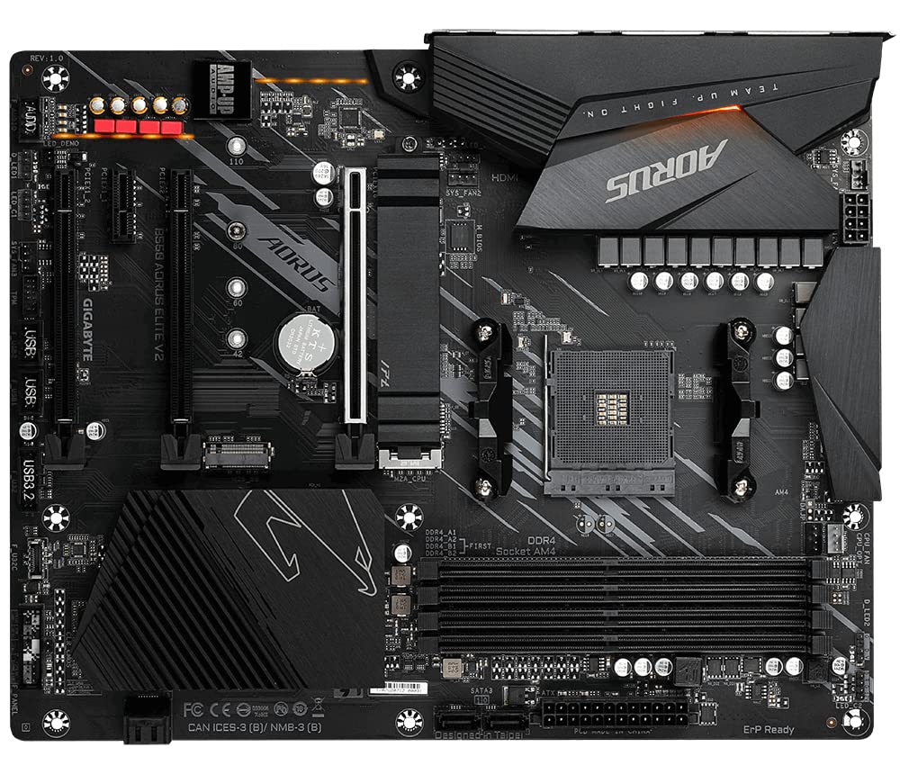 GIGABYTE B550 AORUS ELITE V2 Placa base - Procesadores AMD Ryzen 5000, VRM de 12+2 fases, hasta 4733 MHz DDR4, 1xPCIe 4.0 + 1xPCIe 3.0 M.2, LAN 2.5GbE, USB 3.2 Gen 2