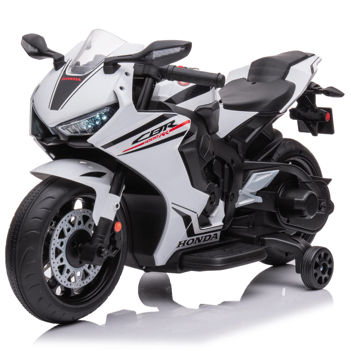 TURBO CHALLENGE - Honda CBR1000RR - Portador Eléctrico - 119178 - Moto - Blanco - Listo para Rodar - Máximo 30Kg - Plástico - Baterías Recargables - A Partir de 3 años
