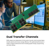 Transcend Módulo de Memoria JetRam JM5600ASE DDR5 32GB - 5600MT/s, 1.1V Bajo Voltaje, para Workstations de Alto Rendimiento/Juegos - JM5600ASE-32G
