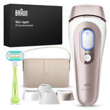 Braun Luz Pulsada Skin i·expert Smart IPL, Eliminación Del Vello En Casa, Alternativa a Depilación Láser Con Inteligencia Artificial, Neceser, Maquinilla Venus, 4 Cabezales Para Cara y Cuerpo, PL7387