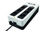 Eaton 3S 450 FR - Off-Line UPS - Sistema de alimentación ininterrumpida SAI - 3S450F - 450VA (6 Salidas Tipo FR) - Negro y Blanco