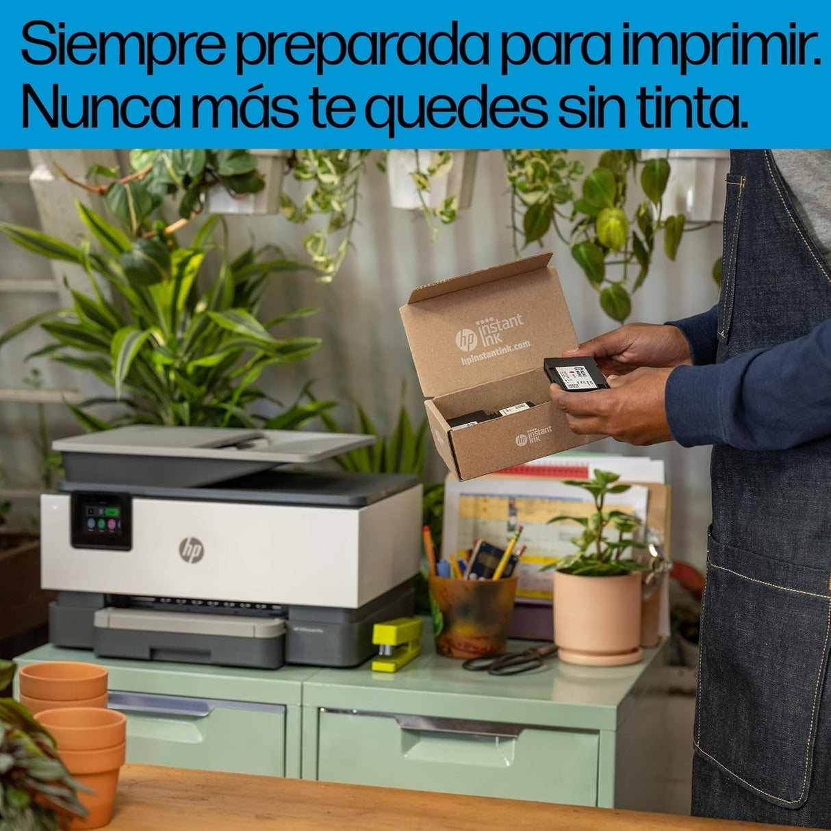 HP OfficeJet Pro 9120e, Impresora multifunción profesional de inyección de tinta A4 a color, copia, escáner, fax, Wi-Fi, impresión a doble cara automática, 22 ppm, 3 meses Instant Ink con HP+, Gris