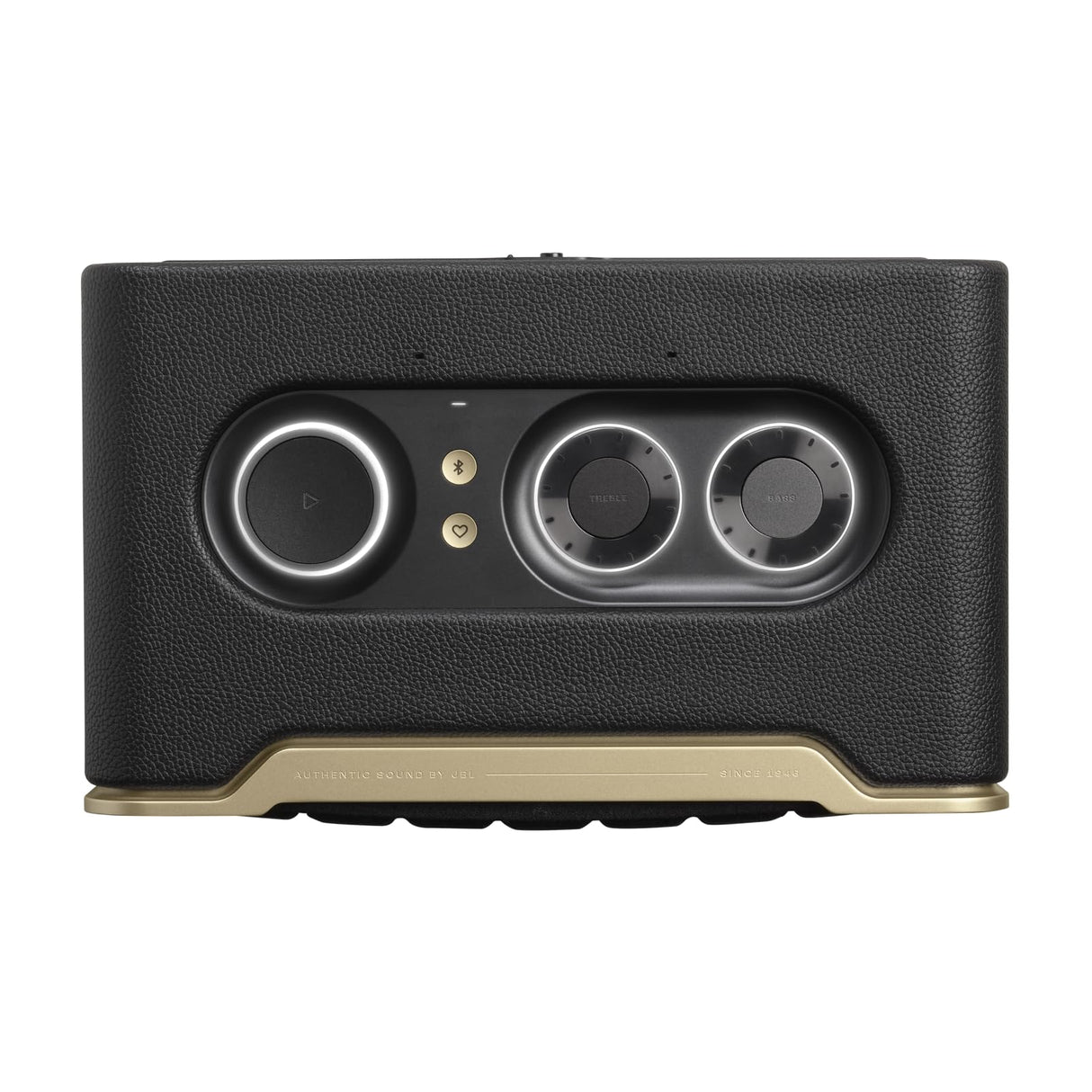 JBL Authentics 200, altavoz inteligente con tecnología Bluetooth, diseño retro, con cuadrícula gris, Wi-Fi integrado, Google Assistant, Amazon Alexa, AirPlay, JBL One App, negro