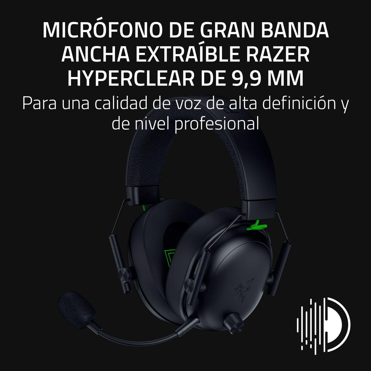 Razer BlackShark V3 Xbox S|X - Auriculares inalámbricos para Deportes electrónicos - Controlador Triforce de 50mm - Micrófono de Desmontable - HyperSpeed 2,4 GHz y Bluetooth - Xbox/PC | Negro