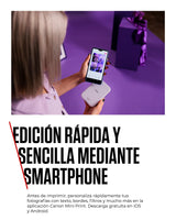 Canon Zoemini 2, Impresora Fotográfica Instantánea y compacta (para Smartphones), Impresión Zink sin Tinta sobre Papel Térmico (50x76 mm), Bluetooth 5.0, Carga USB-C, Blanco