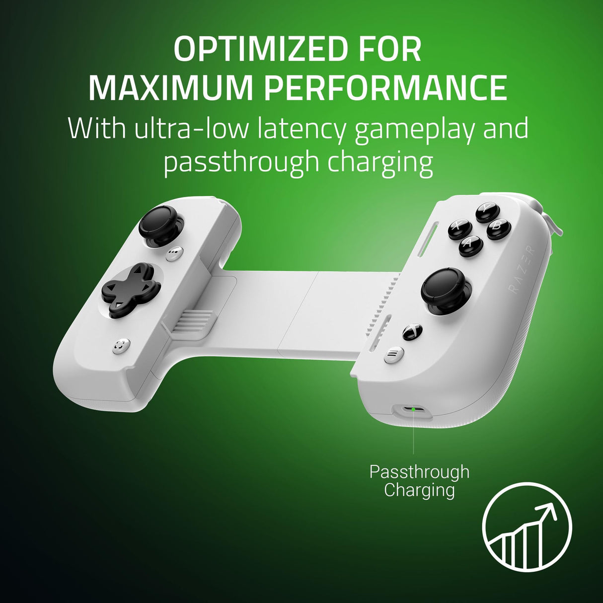Razer Kishi V2 Mobile Gaming Controller Xbox Edition for iPhone: Console Quality Controls - Universal Fit - Stream PC & Xbox Games - Low Latency - Free Nexus App - 1 Month Xbox Game Pass Incl. - White