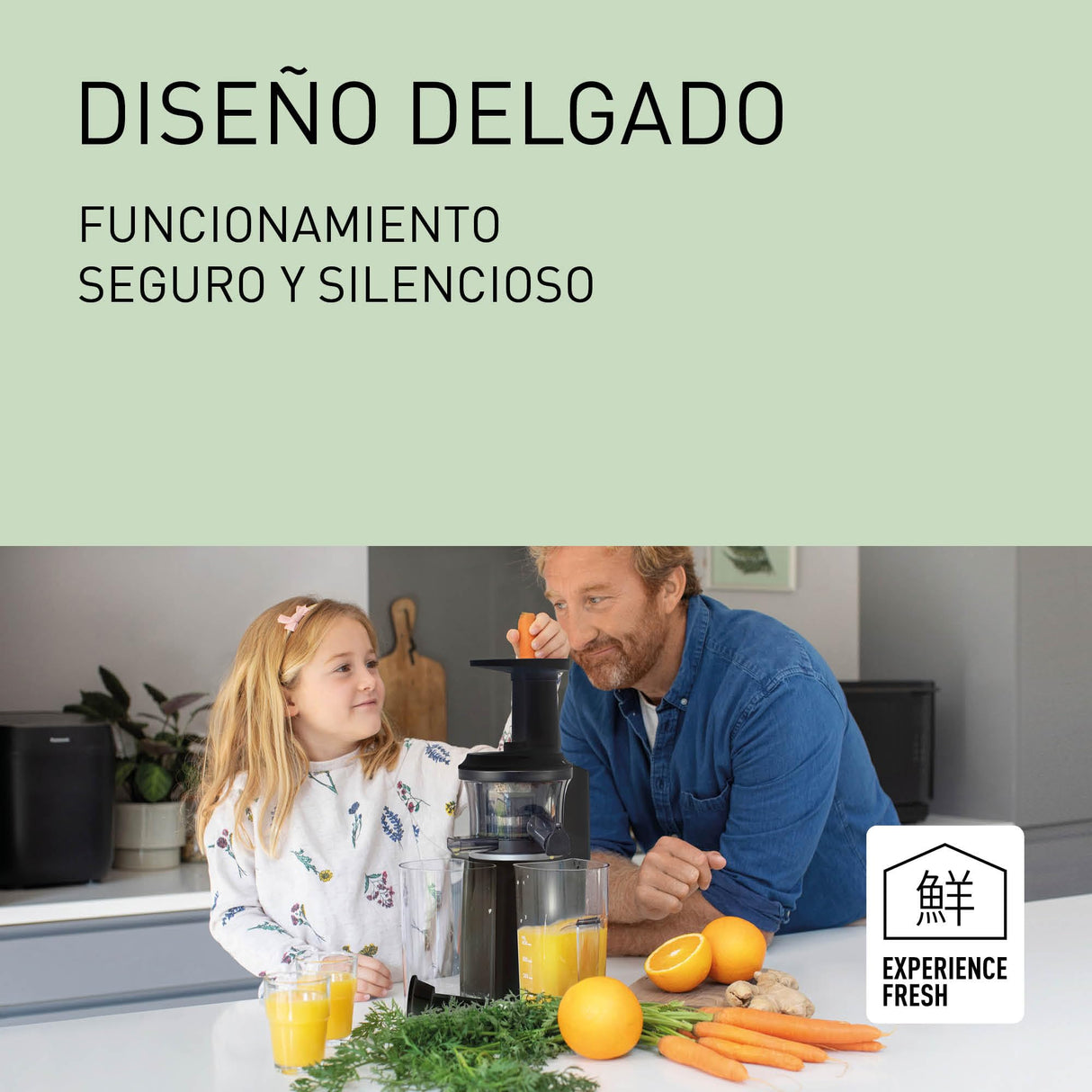 Panasonic Slow Juicer MJ-L501, Exprimidora eléctrico de frutas y verduras, 150 W, acero inoxidable y plástico, diseño elegante y delgado, accesorio para ingredientes congelados, negro