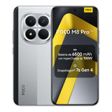 XIAOMI POCO M8 Pro 5G - Smartphone de 12+512GB, Pantalla de 6,83" 1.5K AMOLED, Snapdragon 7s Gen 4, cámara de 50MP, Hypercharge 100W, Cargador no Incluido, Plata (Versión ES)