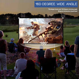 Pantalla de proyector y soporte de 150 pulgadas, 16:9 HD 4K, pantalla de proyector grande para exteriores, pantalla de proyección portátil con bolsa de transporte para cine en casa, patio, cine, viaje