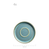 MÄSER Serie Elina Uno - Juego de vajilla de café con efecto irregular para 4 personas, platos llanos y platos de sopa, servicio de café de 12 piezas, gres, playa