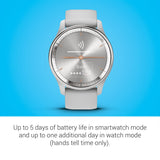 Garmin Vivomove Trend, Elegante Smartwatch Híbrido de 40 mm con Sofisticado Aspecto Analógico, Bisel de Acero Inoxidable y Funciones Inteligentes, Plata Gris