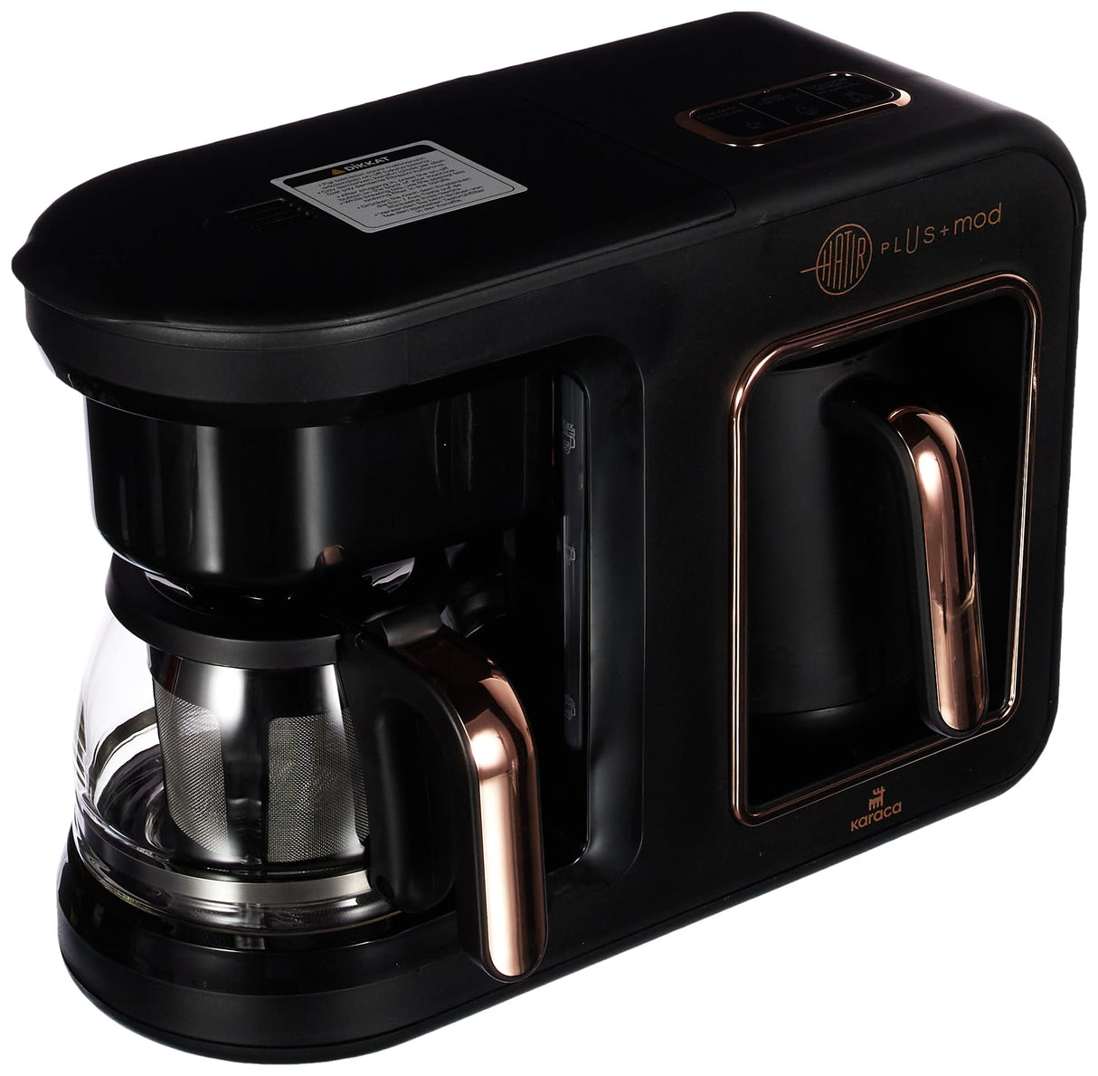 KARACA Hatır Plus - Cafetera turca y de filtro 2 en 1, capacidad de 0,75 l, 5 tazas de café turco, filtro de acero inoxidable, incluye cuchara medidora