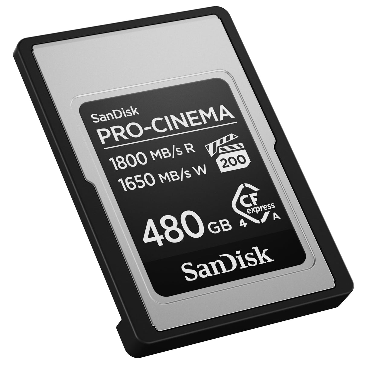 SanDisk Pro-Cinema CFexpress Type A Tarjeta de 480 GB (hasta 1800 MB/s de Velocidad de Lectura y hasta 1650 MB/s de Escritura, 4K, 6K, 8K, VPG200)