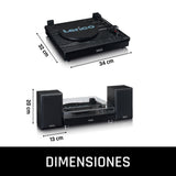 Lenco Turntable LS-101 - Giradiscos Bluetooth - Altavoz Externo con 2 x 10 vatios RMS - 3 velocidades - Transmisión por Correa - Negro