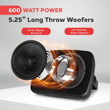 Pyle Altavoces Bluetooth Resistentes al Agua para Exterior – Altavoces de Pared 2 Vías de 5,25" (13,34 cm) con Rejilla Protectora, Soporte Universal – para Terraza, Jardín e Interior (Par)