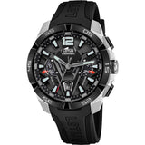 LOTUS Reloj Hombre 18944/2 Vortex Caja de Acero Inoxidable 316l Plateado Correa de Caucho Negro
