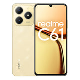 realme C61 Teléfono Móvil 4G, 6 + 128GB, Gran batería de 5000 mAh, Potente procesador de Ocho núcleos, Diseño Ultrafino de 7,74 mm, Cámara de 50 MP con IA, Oro, Sin Adaptador