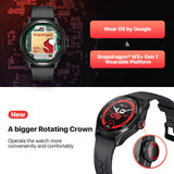 Ticwatch Pro 5 Enduro Black Smartwatch para Hombres 1.43 "Android Wear OS Reloj Inteligente 90 Horas de batería 110+ Modos de Entrenamiento 7/24 Ritmo cardíaco No es Compatible con iPhone/iOS