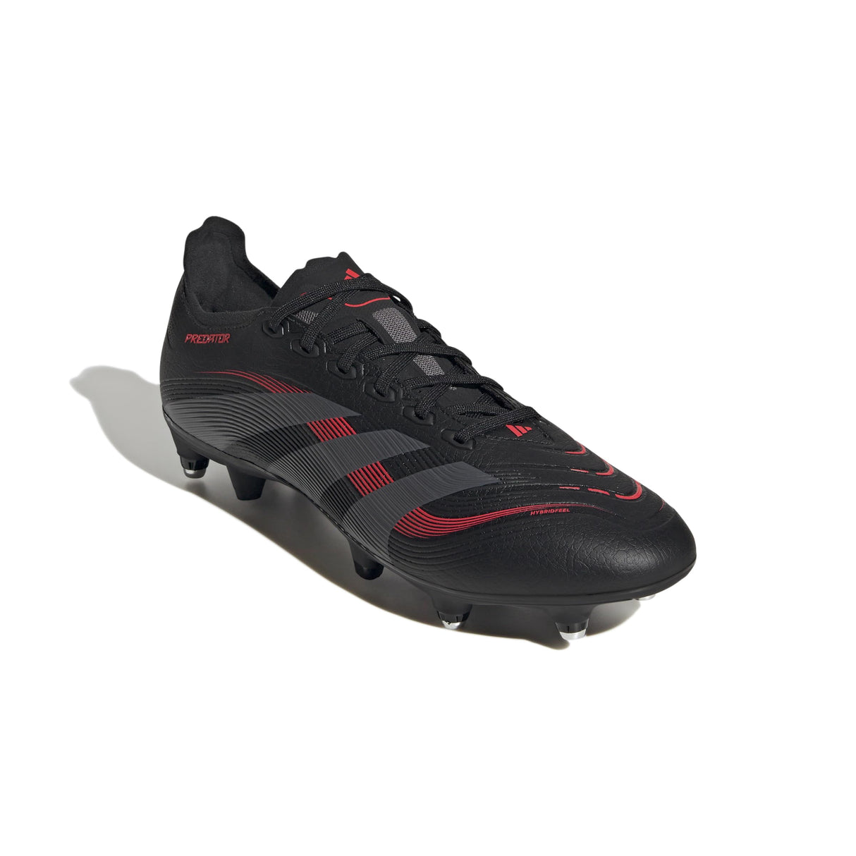 adidas Predator League Soft Ground Football Boots, Botas de fútbol Unisex Adulto, Core Black/Grey Four/Lucid Red, 47 1/3 EU