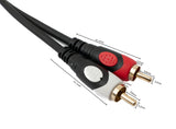 System-S Cable RCA 2 RCA 30 m macho a macho, adaptador AV estéreo en negro