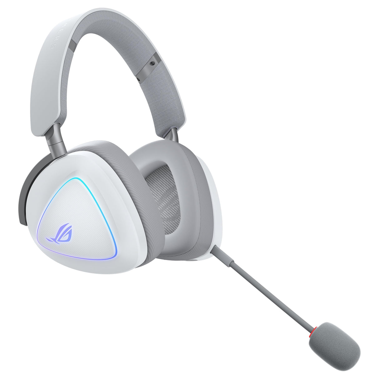 ASUS ROG Delta II Auriculares Gaming inalámbricos, Controladores de 50 mm, ROG SpeedNova, micrófono 10 mm, 153hrs de batería, DualFlow, BT, 2.4GHz, 3.5 mm, PC, Switch, PS4, PS5, Xbox, Blanco Lunar