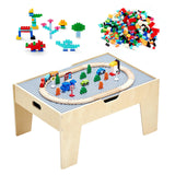 VEVOR Mesa de Juego de Actividades Multiusos con 290 Bloques de Construcción y 30 Accesorios 810x536x395 mm Mesa de Actividades de Madera con Espacio de Almacenamiento para Facilitar Organización