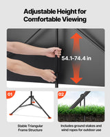 VEVOR Pantalla de Proyector con Trípode, Pantalla de Proyección Portátil Antiarruga de 203,2 cm con Bolsa de Transporte Ángulo Amplio de 160° 16:9 4K HD para Presentaciones de Cine en Casa