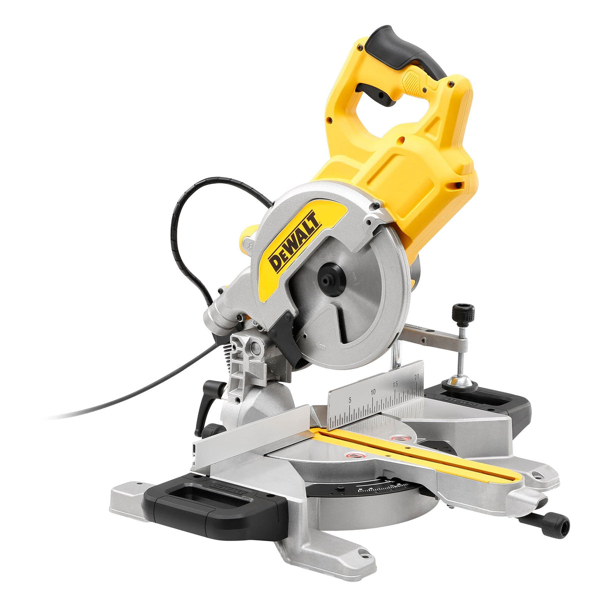 DEWALT - DWS777-QS -Sierra ingletadora radial - Sierra de alto rendimiento con sistema XPS - Corte de madera, plástico y aluminio - Ángulo de la hoja 48° - Ø de la hoja 216mm - Velocidad 6300rpm - 1800W [Clase de eficiencia energética A].